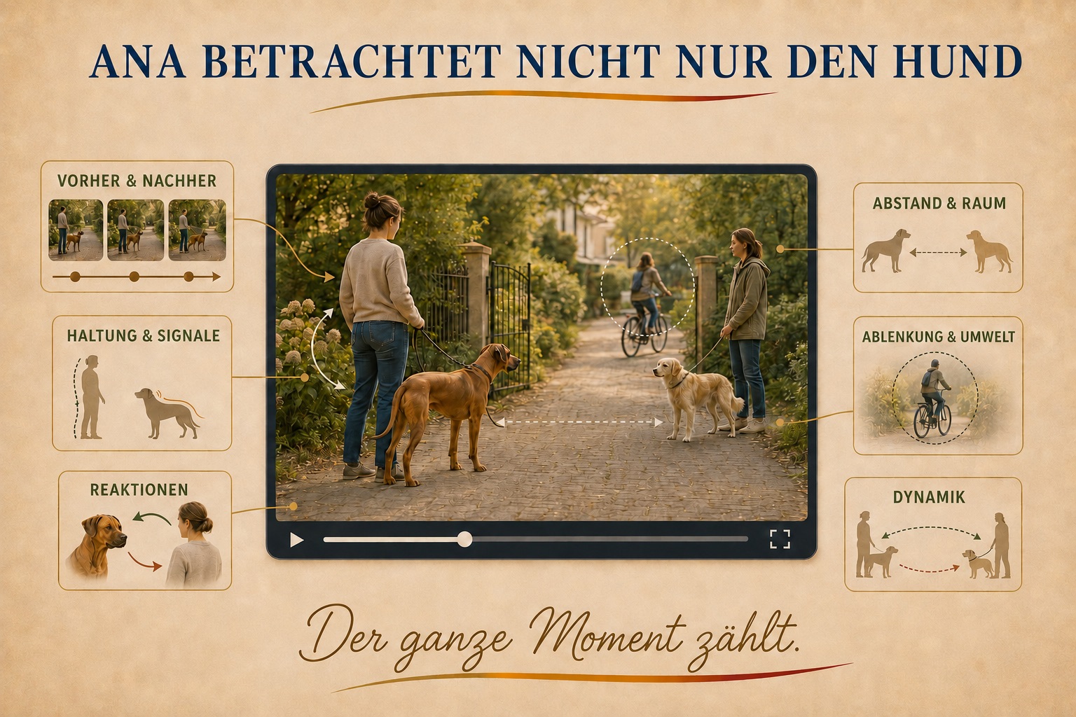 der ganze moement zählt Videoanalyse Hund
